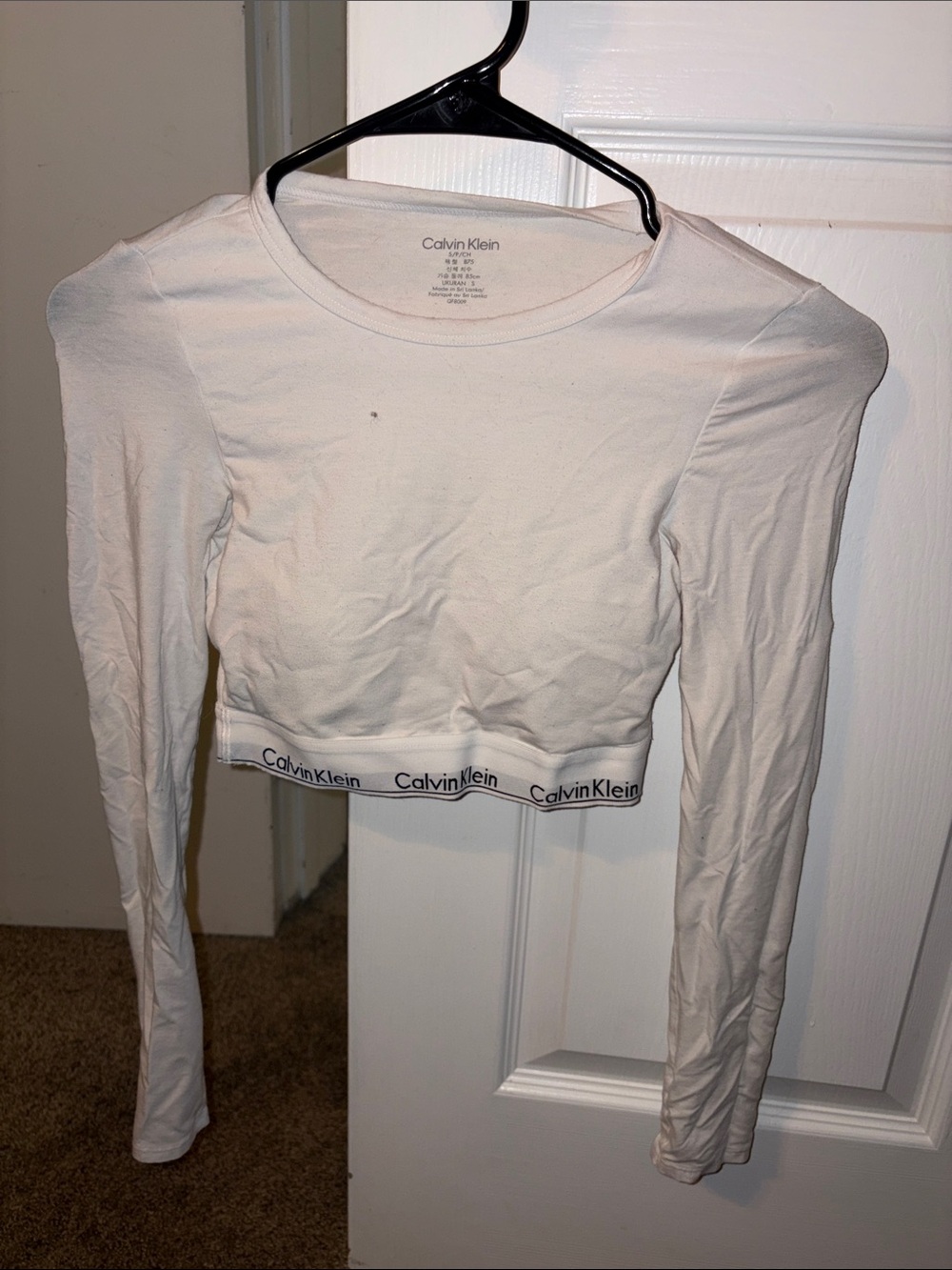 Calvin Klein White Long Sleeve Compression Tee - Picture 1 of 2